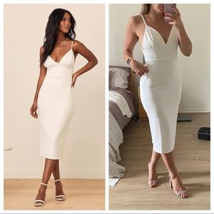 NWOT Lulus All In Favor White Midi Dress